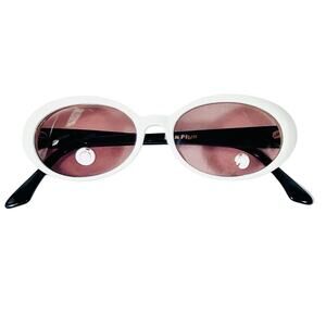 Black Flys Butter Fly Sunglasses Black White Frame Pink Lens USA New Vintage
